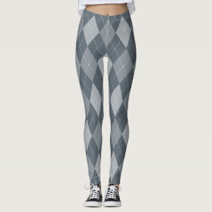 Graue Diamantform-Rautenmuster-Druck-Leggings Leggings