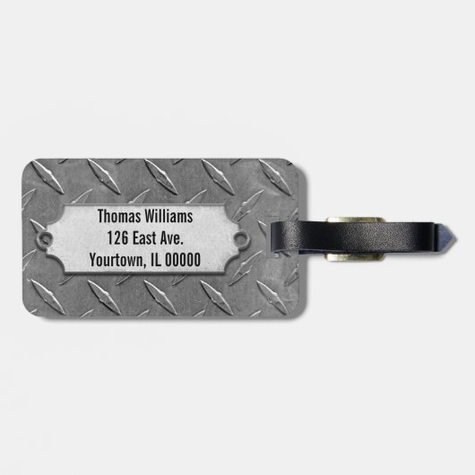 graue Diamantplattierung mit abgeschrägter Markier Gepäckanhänger (Rückseite horizontal)