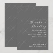 Graue Diamanttextur-Hochzeit Einladung (Vorne/Hinten)