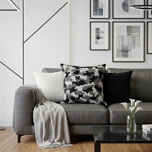 Graue digitale Tarnung Kissen (Von Creator hochgeladen)