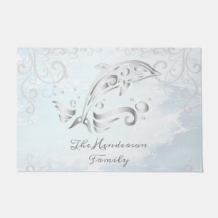 Graue Dolphin Personalisiert Doormat Fußmatte