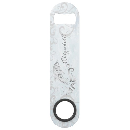 Graue Dolphin Personalisiert Flasche Speed Flaschenöffner (Vorderseite)