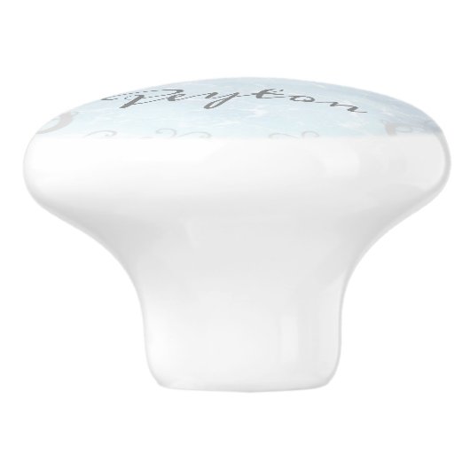 Graue Dolphin Personalisierte Keramik Knochen Keramikknauf (Seitenansicht)