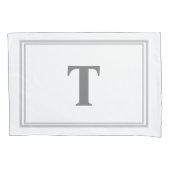 Graue Doppelgrenzenlose Monogramm-Doppelkissengehä Kissenbezug (Vorderseite-Links)