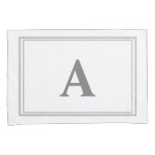 Graue Doppelgrenzenlose Monogramm-Doppelkissengehä Kissenbezug (Vorderseite-Rechts)