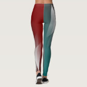 Graue Dreiecke auf aquamarinem Bordeaux Leggings (Rückseite)