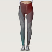 Graue Dreiecke auf aquamarinem Bordeaux Leggings (Vorderseite)
