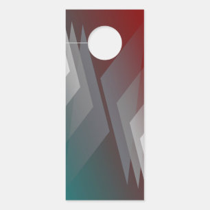 Graue Dreiecke auf aquamarinem Bordeaux Türanhänger