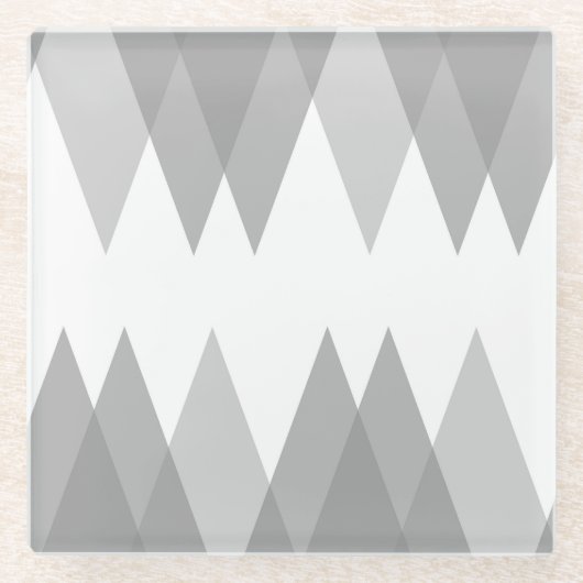 Graue Dreiecke Glasuntersetzer (Vorderseite)