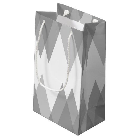 Graue Dreiecke Kleine Geschenktüte (Rückseite Schrägansicht)