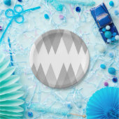 Graue Dreiecke Pappteller (Party)