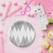 Graue Dreiecke Pappteller (Party)