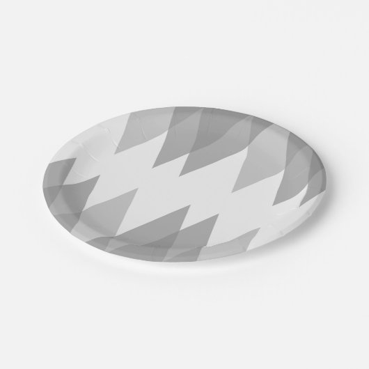 Graue Dreiecke Pappteller (Schrägansicht)