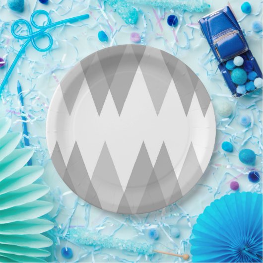 Graue Dreiecke Pappteller (Party)