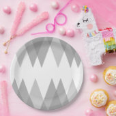 Graue Dreiecke Pappteller (Party)