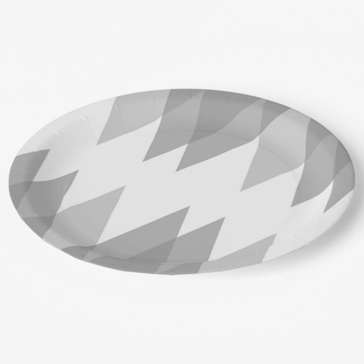 Graue Dreiecke Pappteller (Schrägansicht)