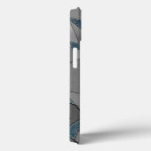 Graue Dreiecksausschnitte mit groben dunkelblauen  Case-Mate iPhone Hülle (Rückseite / Rechts)