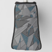 Graue Dreiecksausschnitte mit groben dunkelblauen  Golf Headcover (Rotieren 90)
