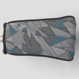 Graue Dreiecksausschnitte mit groben dunkelblauen  Golf Headcover