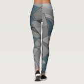 Graue Dreiecksausschnitte mit groben dunkelblauen  Leggings (Rückseite)