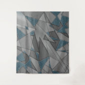 Graue Dreiecksausschnitte mit groben dunkelblauen  Wandteppich (Vorderseite)