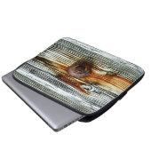 Graue Driftholzbretter Thunder_Cove Laptopschutzhülle (Vorne Knopf)