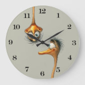Graue Duck Wall Clock Große Wanduhr (Vorderseite)