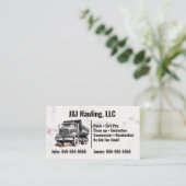 Graue Dump Truck Business Card Visitenkarte (Stehend Vorderseite)
