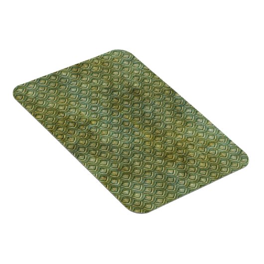 Graue, dunkelgrüne Scallops Magnet (Rechte Seite)