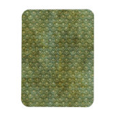 Graue, dunkelgrüne Scallops Magnet (Vertikal)