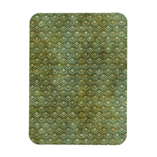 Graue, dunkelgrüne Scallops Magnet (Vertikal)