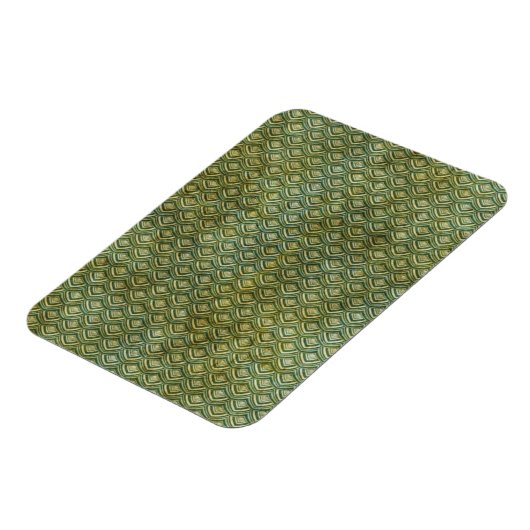 Graue, dunkelgrüne Scallops Magnet (Linke Seite)