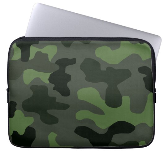 Graue dunkelgrüne Tarnung Nr. 14 Laptopschutzhülle (Vorderseite)