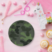 Graue dunkelgrüne Tarnung Nr. 14 Pappteller (Party)