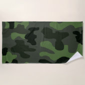 Graue dunkelgrüne Tarnung Nr. 14 Strandtuch (Vorderseite)
