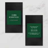 Graue, dunkle, grüne Visitenkarte (Vorne/Hinten)