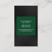 Graue, dunkle, grüne Visitenkarte (Rückseite)