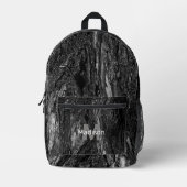 Graue dunkle Holzrinde, kundenspezifischer Monogra Bedruckter Rucksack (Vorderseite)