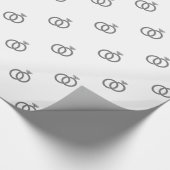Graue Eheringe auf Weiß Geschenkpapier (Ecke)