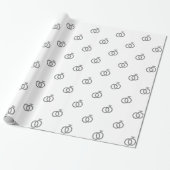 Graue Eheringe auf Weiß Geschenkpapier (Ungerollt)