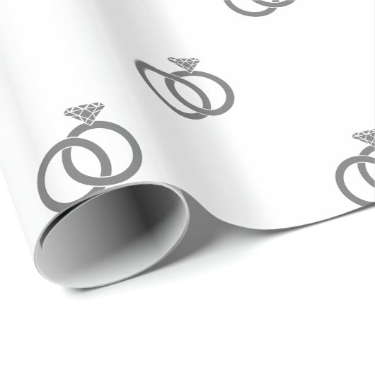 Graue Eheringe auf Weiß Geschenkpapier (Rolleneckpunkt)