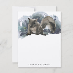 Graue Eichhörnchen Aquarelllandschaft Note Card Mitteilungskarte