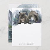 Graue Eichhörnchen Aquarelllandschaft Note Card Mitteilungskarte (Vorne/Hinten)