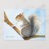 Graue Eichhörnchen Aquarellmalerei Postkarte (Vorderseite)