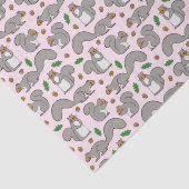 Graue Eichhörnchen auf rosafarbenem Gewebe Seidenpapier (Detail)