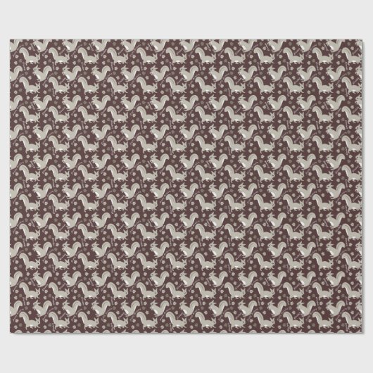 Graue Eichhörnchen Individuelle Name Boy oder Girl Geschenkpapier (Flach)