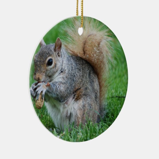 Graue Eichhörnchen-Verzierung Keramik Ornament (Rechts)