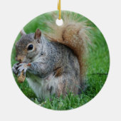 Graue Eichhörnchen-Verzierung Keramik Ornament (Hinten)