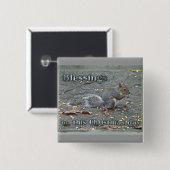 Graue Eichhörnchen Weihnachtsblessserie Button (Vorne & Hinten)