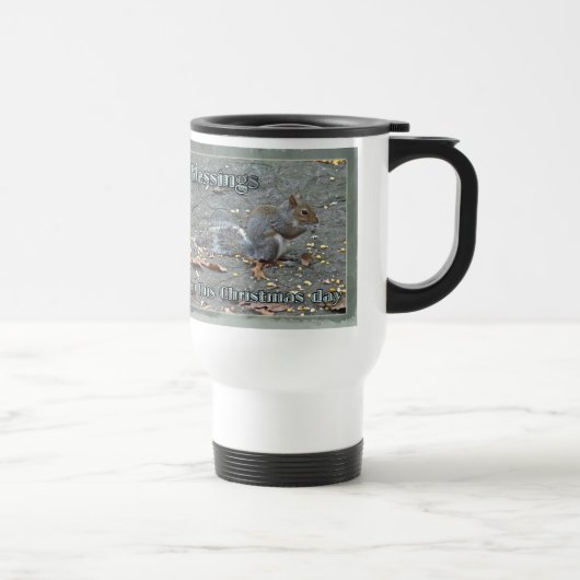 Graue Eichhörnchen Weihnachtsblessserie Reisebecher (Rechts)